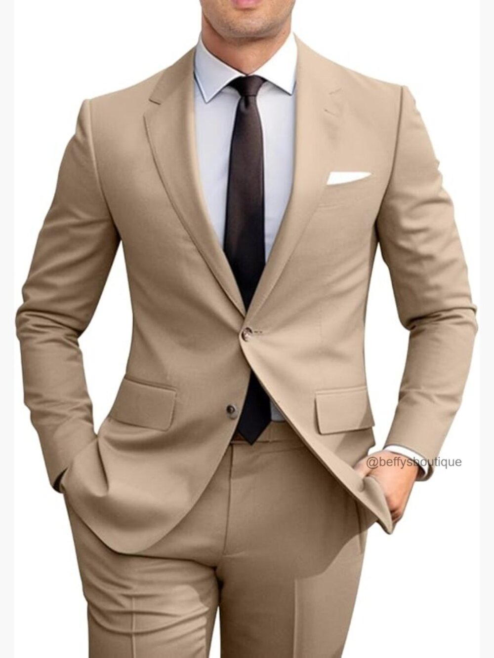 Slim Fit Two Button Suit Jacket Pants Set Wedding Prom Formal